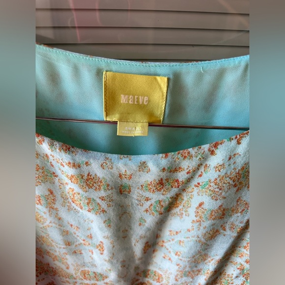 Maeve silk size small shift dress peekaboo sleeves pockets mid length ombré - Picture 2 of 6